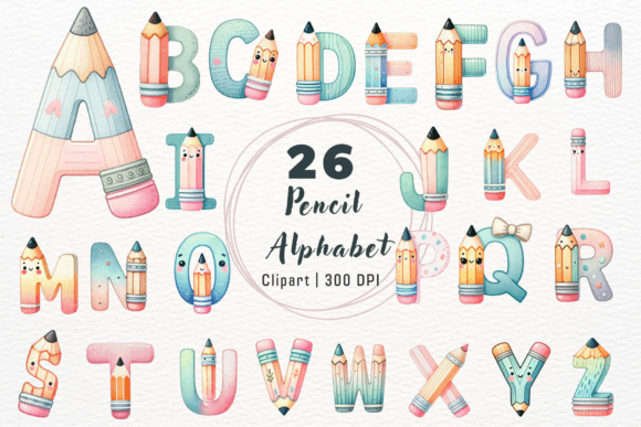 Download Pencil Alphabet Back to School Clipart - Pencil Collection